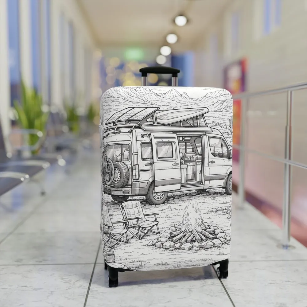 13122008348164748194_2048.jpeg Luggage Cover — Adventure Camper Sketch Travel Suitcase