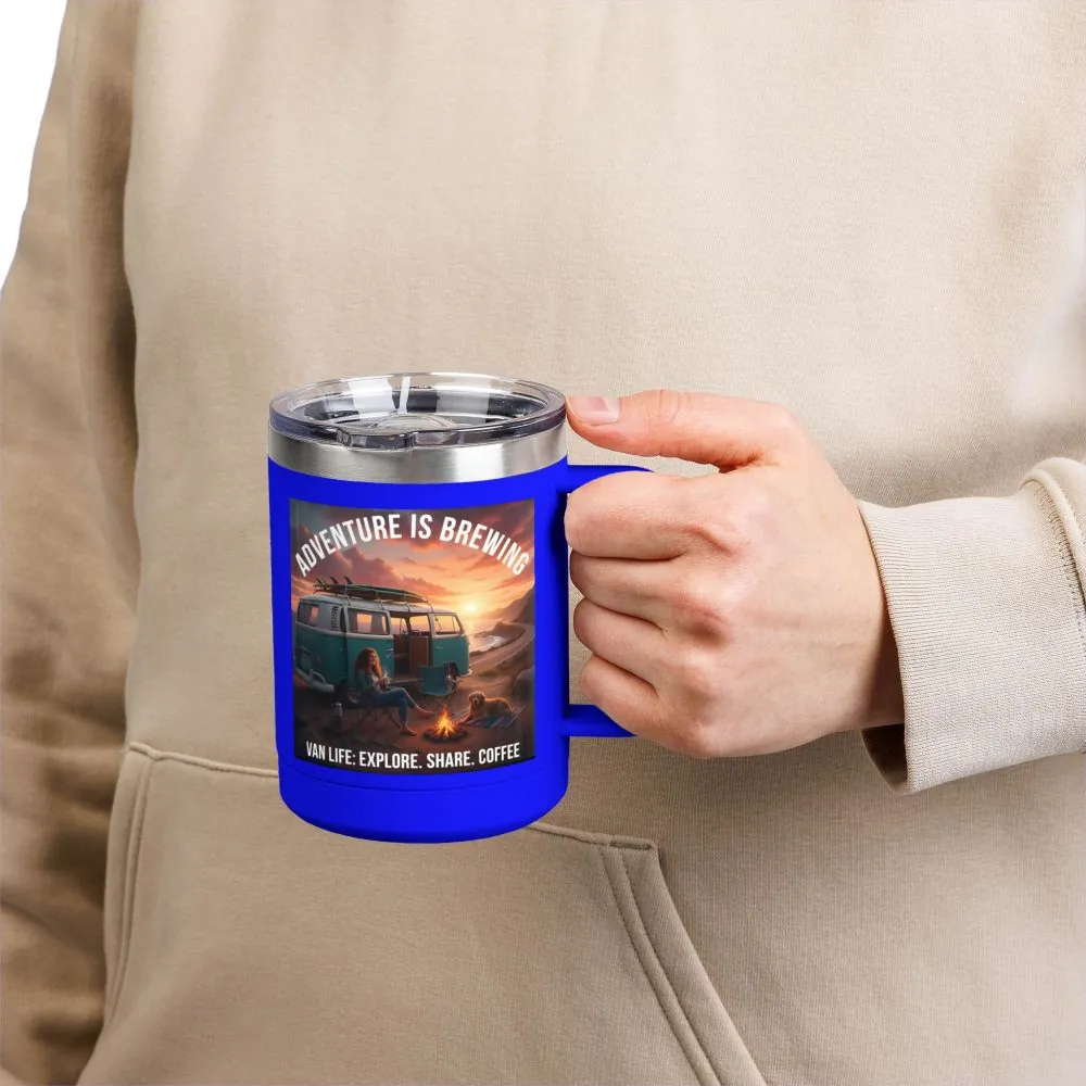 13138528785781314159_2048.jpeg Coffee Mug Tumbler, 15oz-- "Adventure Is Brewing"