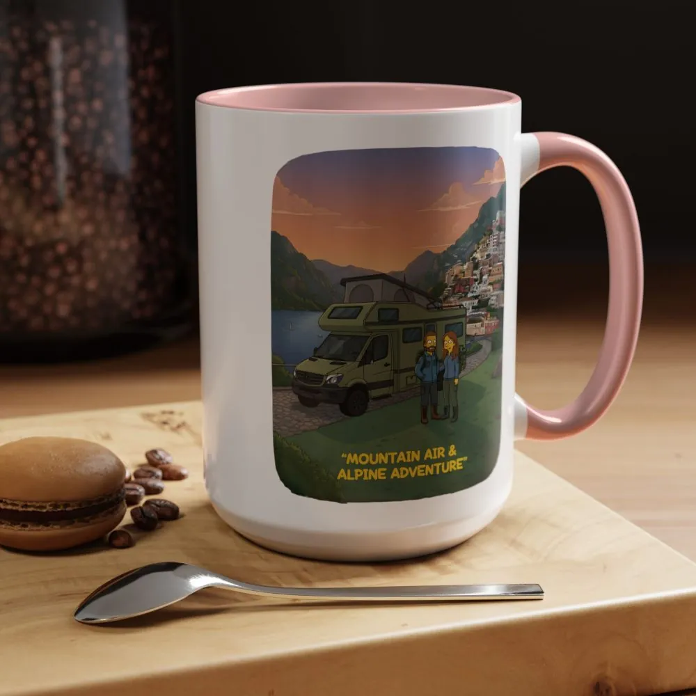 Accent Coffee Mug (11, 15oz) — "Mountain Air And Alpine Adventure"" Design Sitcom-Line
