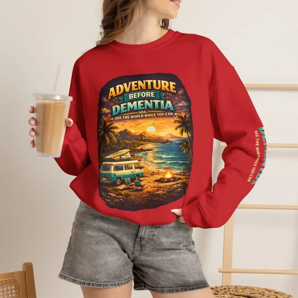 13163923712585639039_2048.jpeg Unisex Heavy Blend™ Crewneck Sweatshirt — "Adventure Before Dementia" Design Scenic-Line
