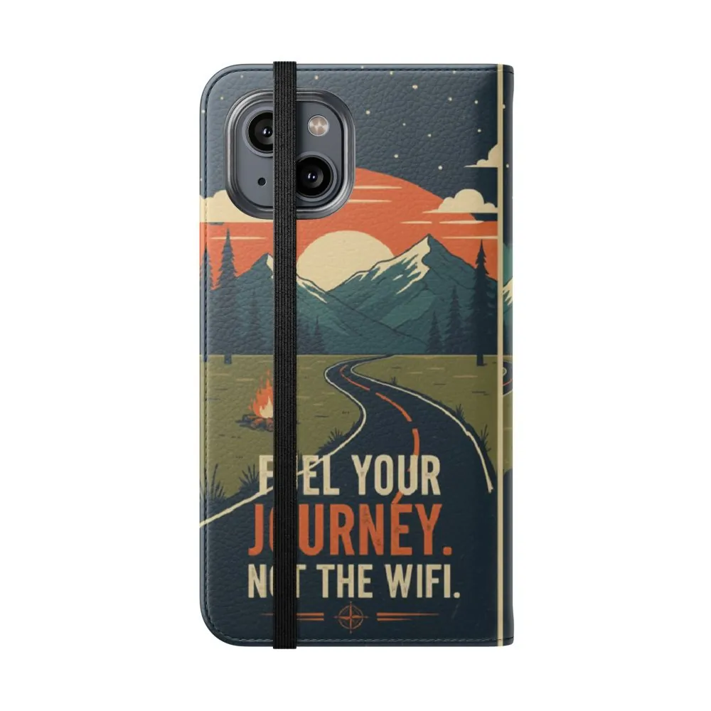 Flip Phone Case — "Fuel Your Journey, Not the Wifi" Wallet Cover