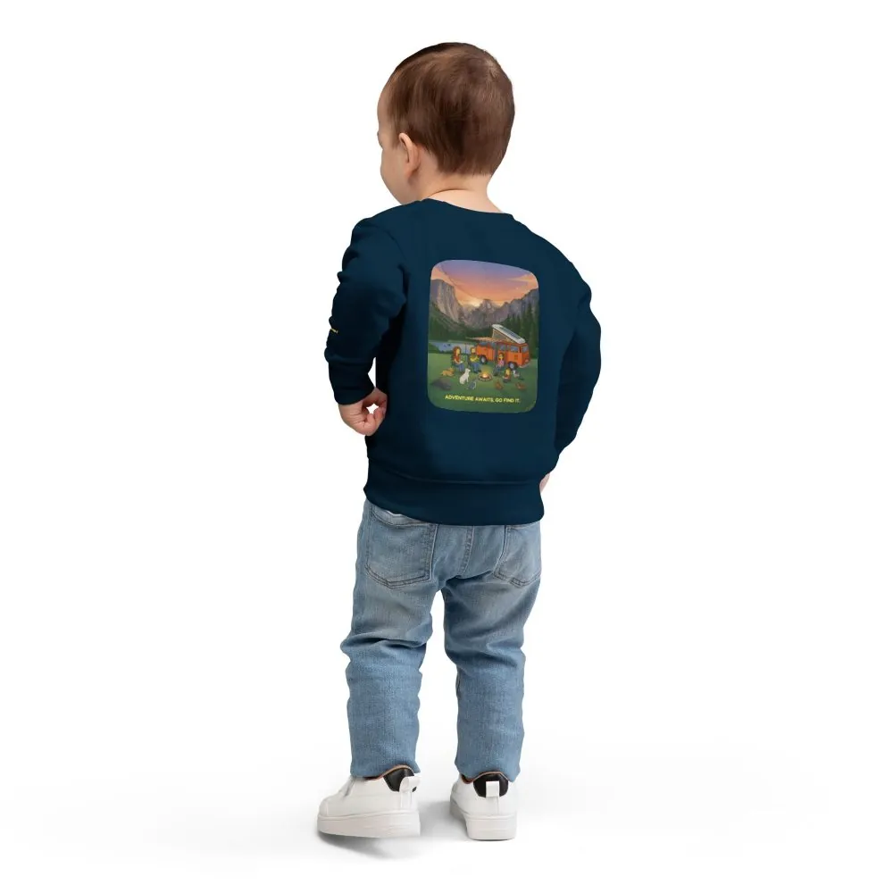 Toddler Sweatshirt - "Adventure Awaits-Go Find It" (Design Sitcom-Line)