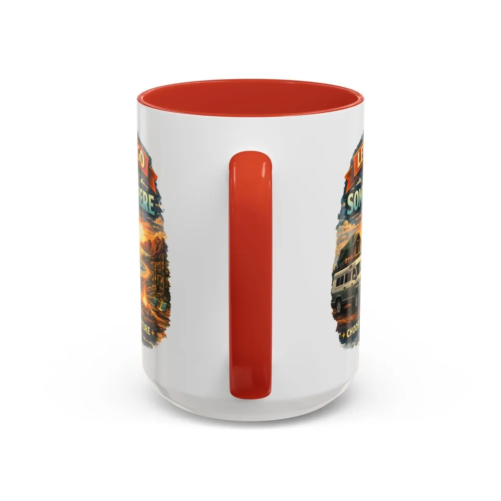 Accent Coffee Mug (11, 15oz) — "Lets Go Somewhere" Design Scenic-Line