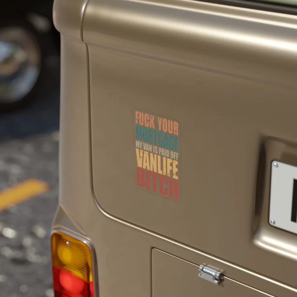 Transparent Outdoor Stickers – "Fuck Your Mortgage" Design F**K-Line