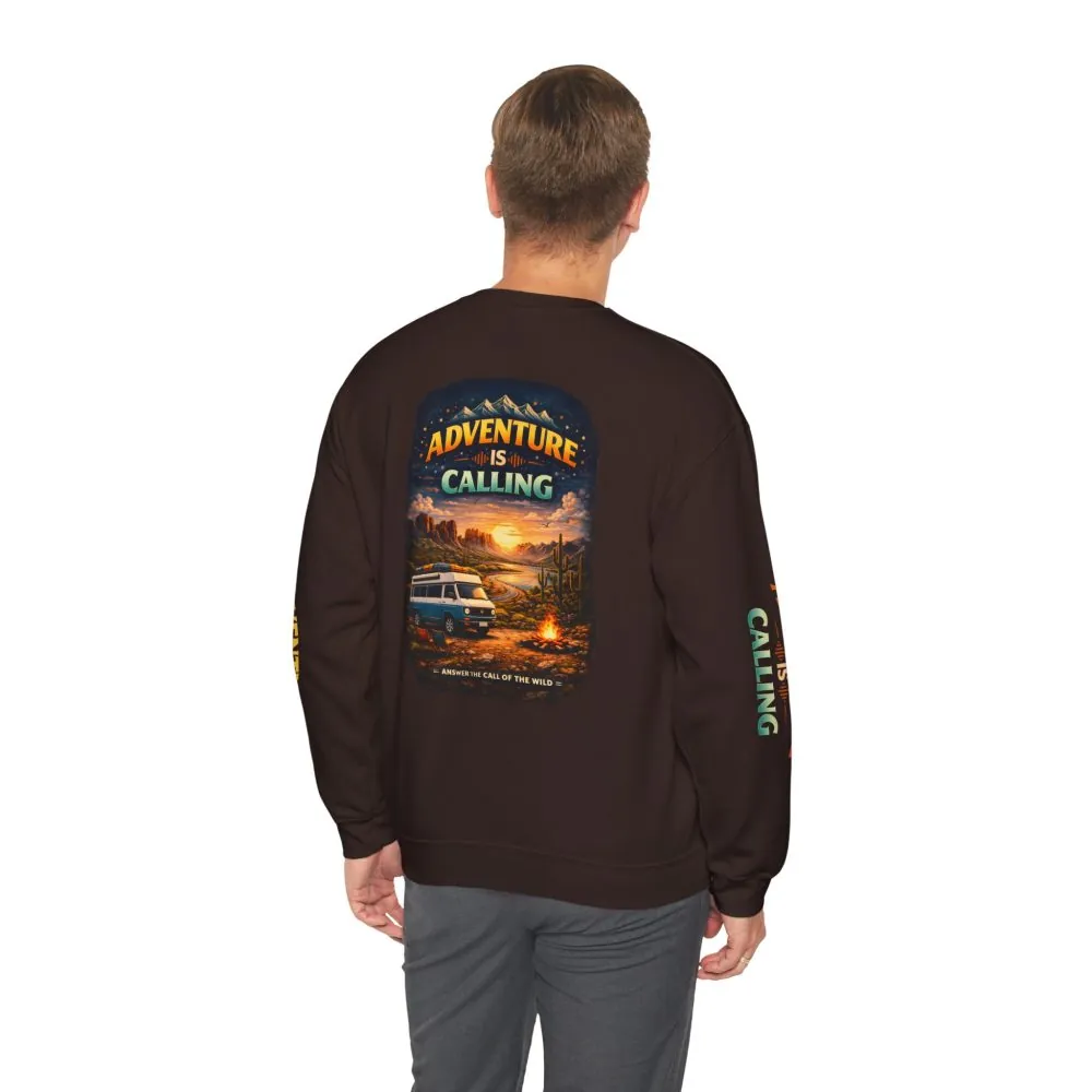 13202389993094870675_2048.jpeg Unisex Heavy Blend™ Crewneck Sweatshirt — "Adventure Is Calling" Design Scenic-Line