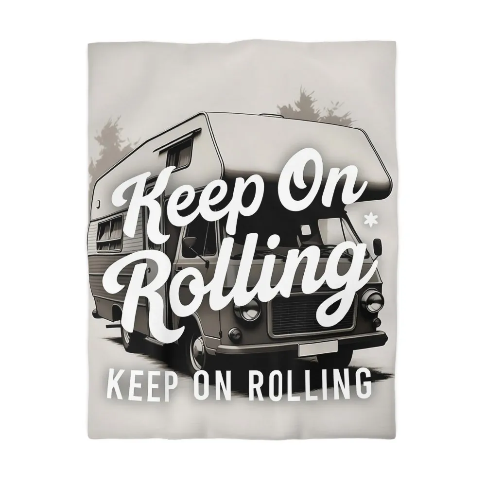 Duvet Cover — "Keep On Rolling" Retro Motorhome Bedding
