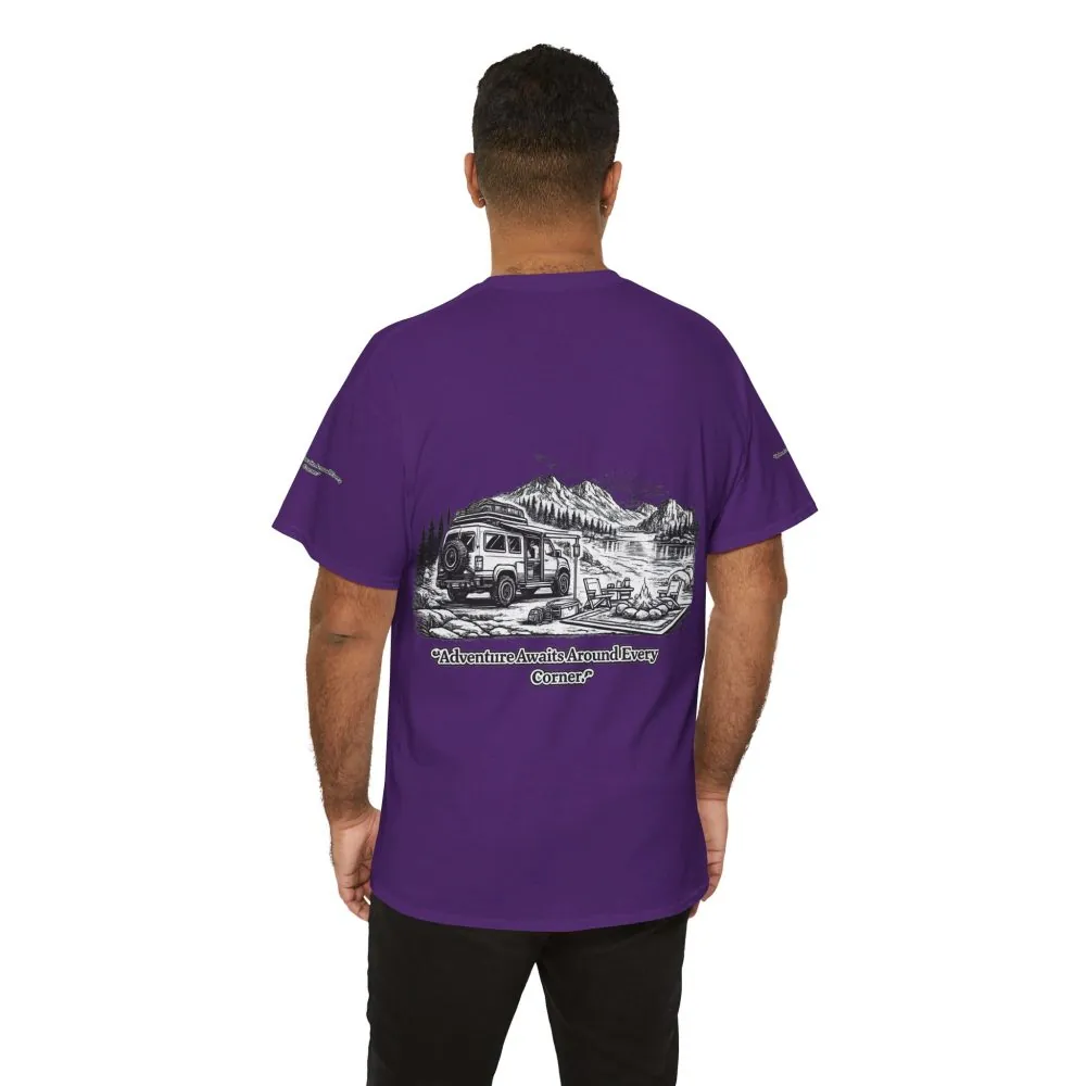 13207750199574411998_2048.jpeg Unisex Heavy Cotton Tee — "Adventure Awaits Around Every Corner" Design Minimal-Line