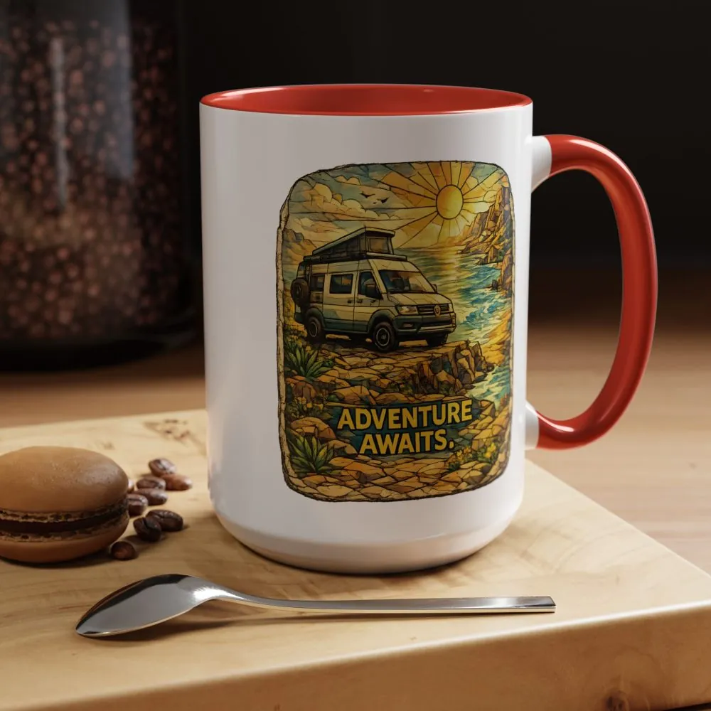 13217527072682298126_2048.jpeg Accent Coffee Mug (11, 15oz) — "Adventure Awaits" Design Cubic-Line