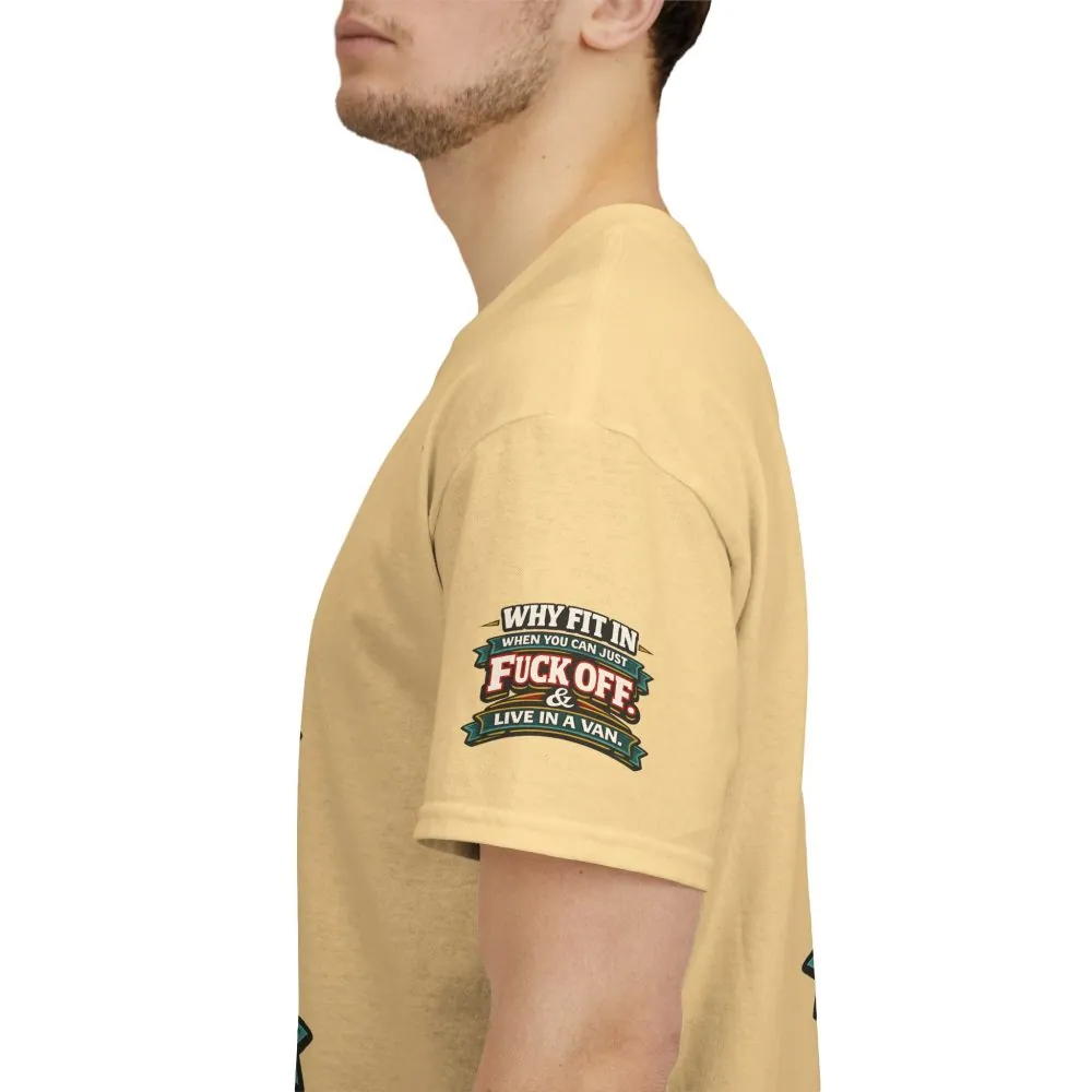 Unisex Heavy Cotton Tee — "Why Fit In" Design F**K-Line