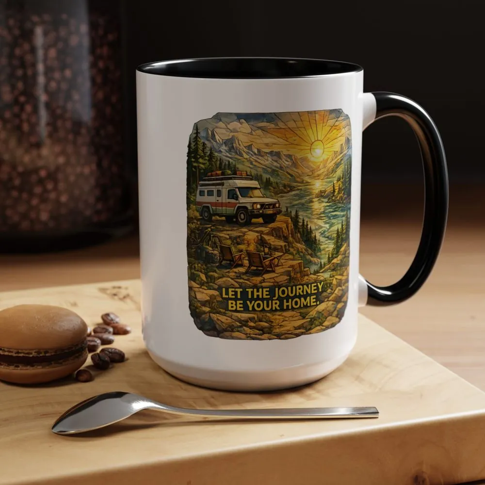 13220915100749365484_2048.jpeg Accent Coffee Mug (11, 15oz) — "Let The Journey Be Your Home" Design Cubic-Line