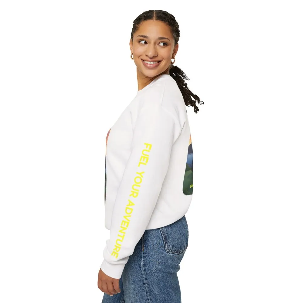Unisex Heavy Blend™ Crewneck Sweatshirt — "Fuel Your Adventure" Design Sitcom-Line