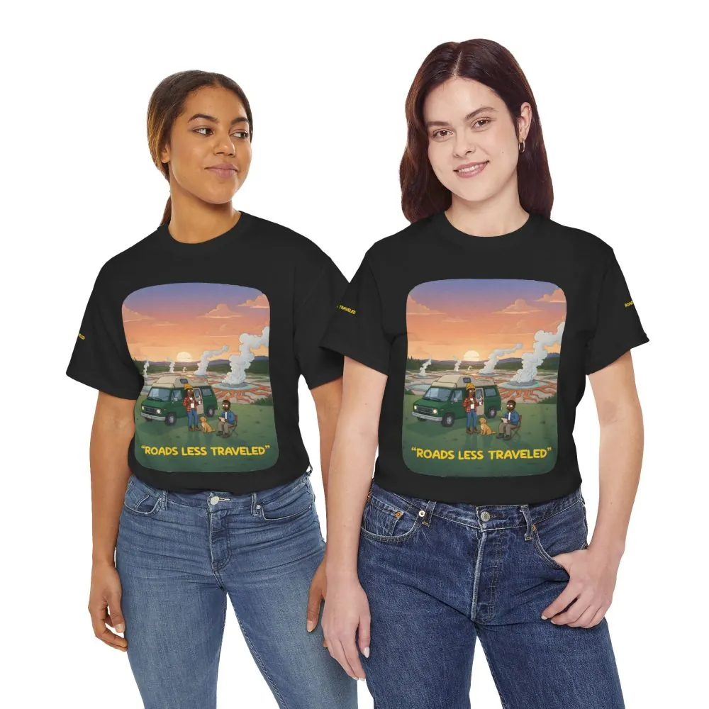 Unisex Heavy Cotton Tee — "Roads Less Traveled" Design Sitcom-Line