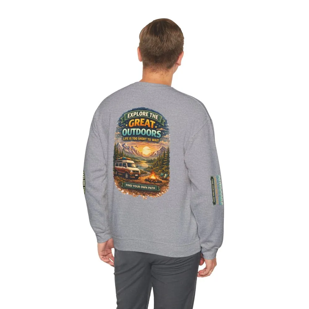 13247049972658590911_2048.jpeg Unisex Heavy Blend™ Crewneck Sweatshirt — "Explore The Great Outdoors" Design Scenic-Line