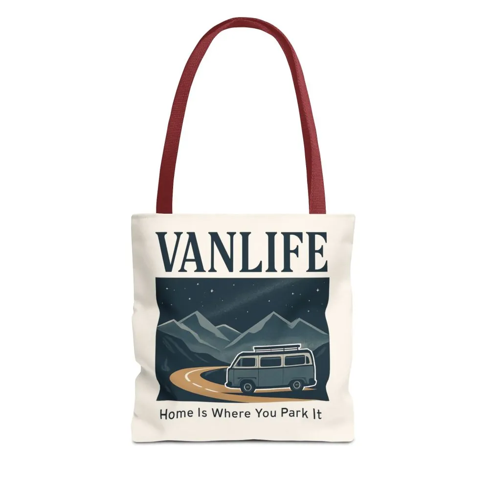 Vanlife Tote Bag — "Vanlife - Home Is Where You Park It" Campervan Beach/Adventure Tote