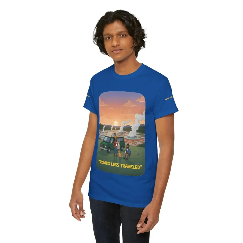 Unisex Heavy Cotton Tee — "Roads Less Traveled" Design Sitcom-Line