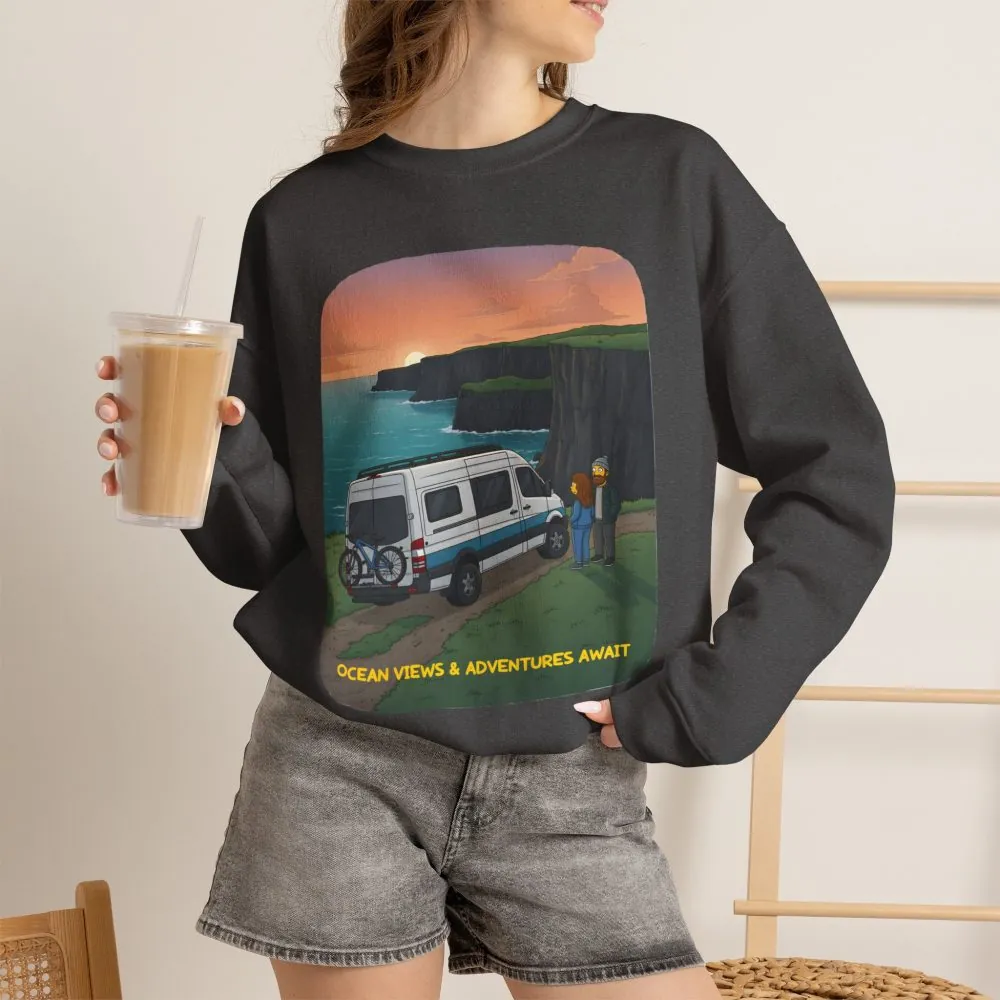 13270405319916031037_2048.jpeg Unisex Heavy Blend™ Crewneck Sweatshirt — "Ocean Views-Adventures Awaits" Design Sitcom-Line