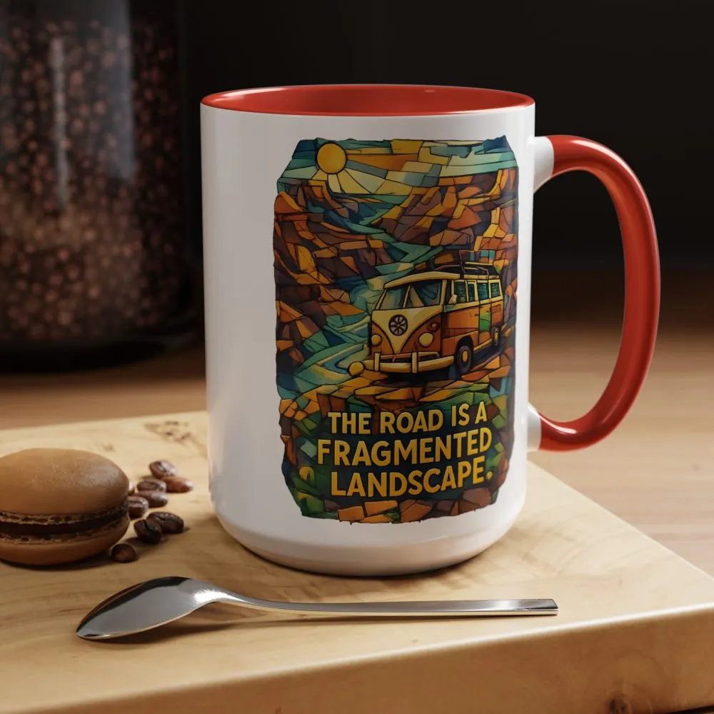 13273728520002455110_2048.jpeg Accent Coffee Mug (11, 15oz) — "The Road Is A Fragmented Landscape" Design Cubic-Line