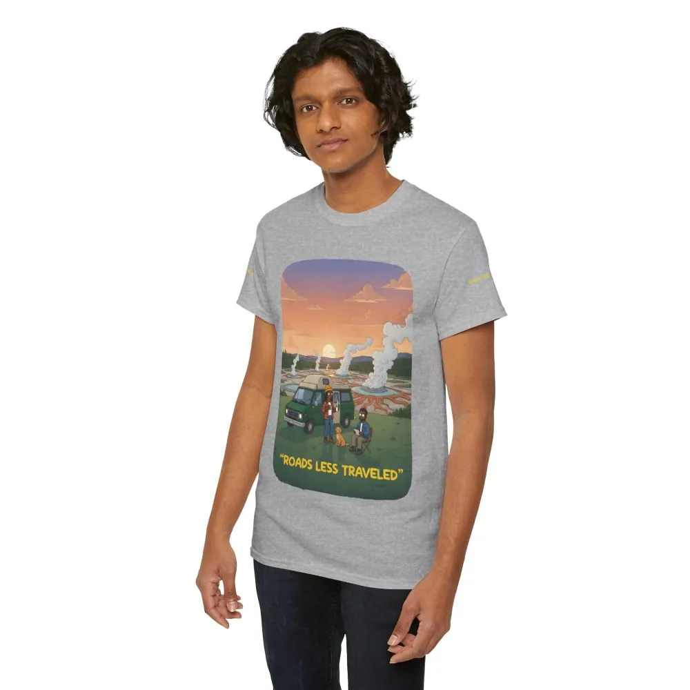 Unisex Heavy Cotton Tee — "Roads Less Traveled" Design Sitcom-Line