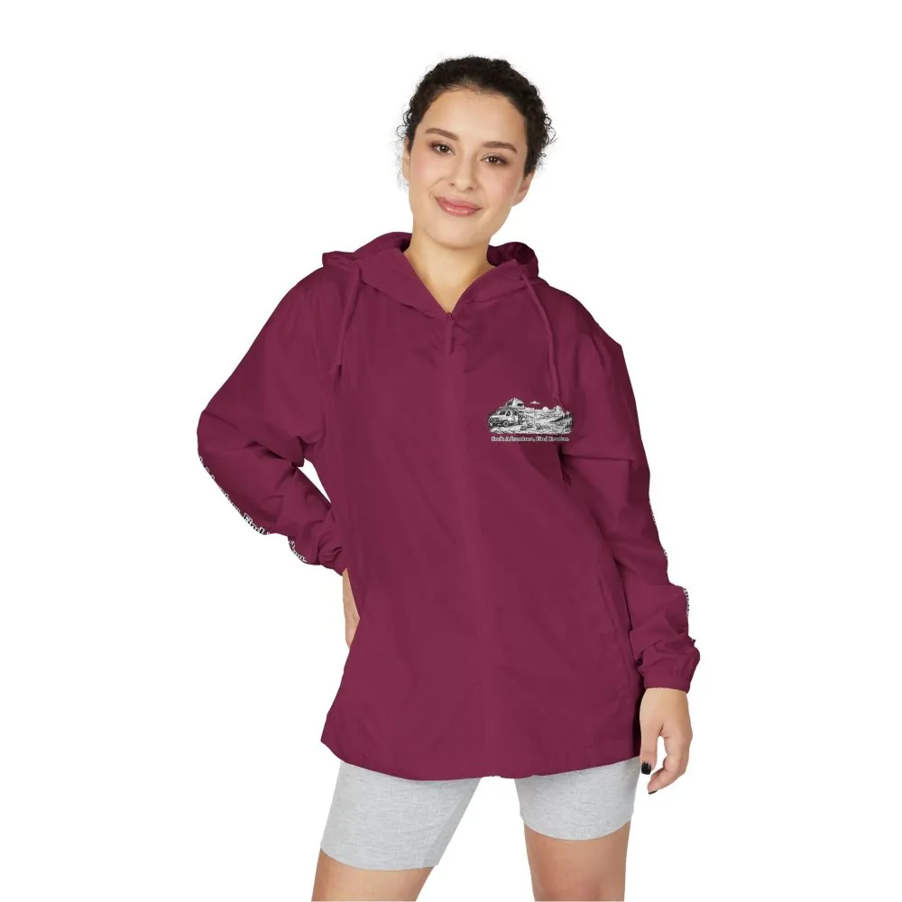 Unisex Full-Zip Windbreaker Jacket — "Seek Adventure, Find Freedom" (Design "Minimal-Line")
