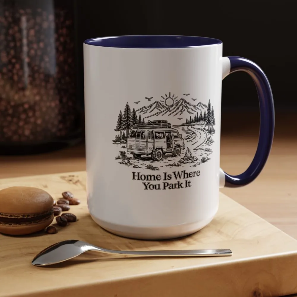 13279918471208137439_2048.jpeg Accent Coffee Mug (11, 15oz) — "Home Is Where You Park It" Design Minimal-Line