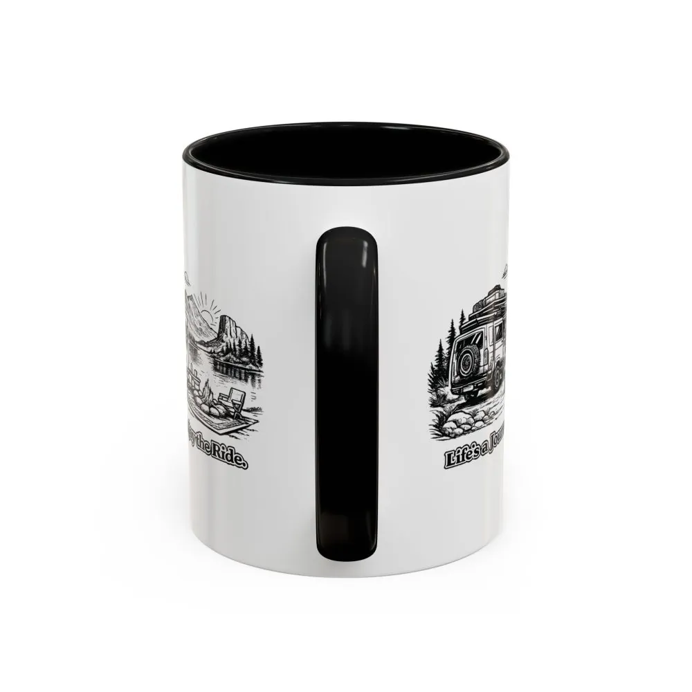 13280545566720005287_2048.jpeg Accent Coffee Mug (11, 15oz) — "Lifes A Journey,Enjoy The Ride" Design Minimal-Line