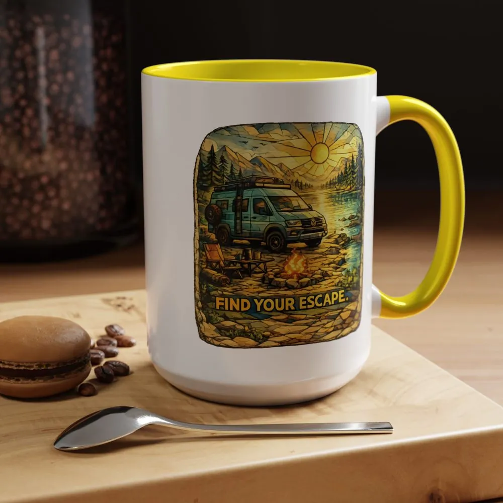 13281707325679686874_2048.jpeg Accent Coffee Mug (11, 15oz) — "Find Your Escape" Design Cubic-Line