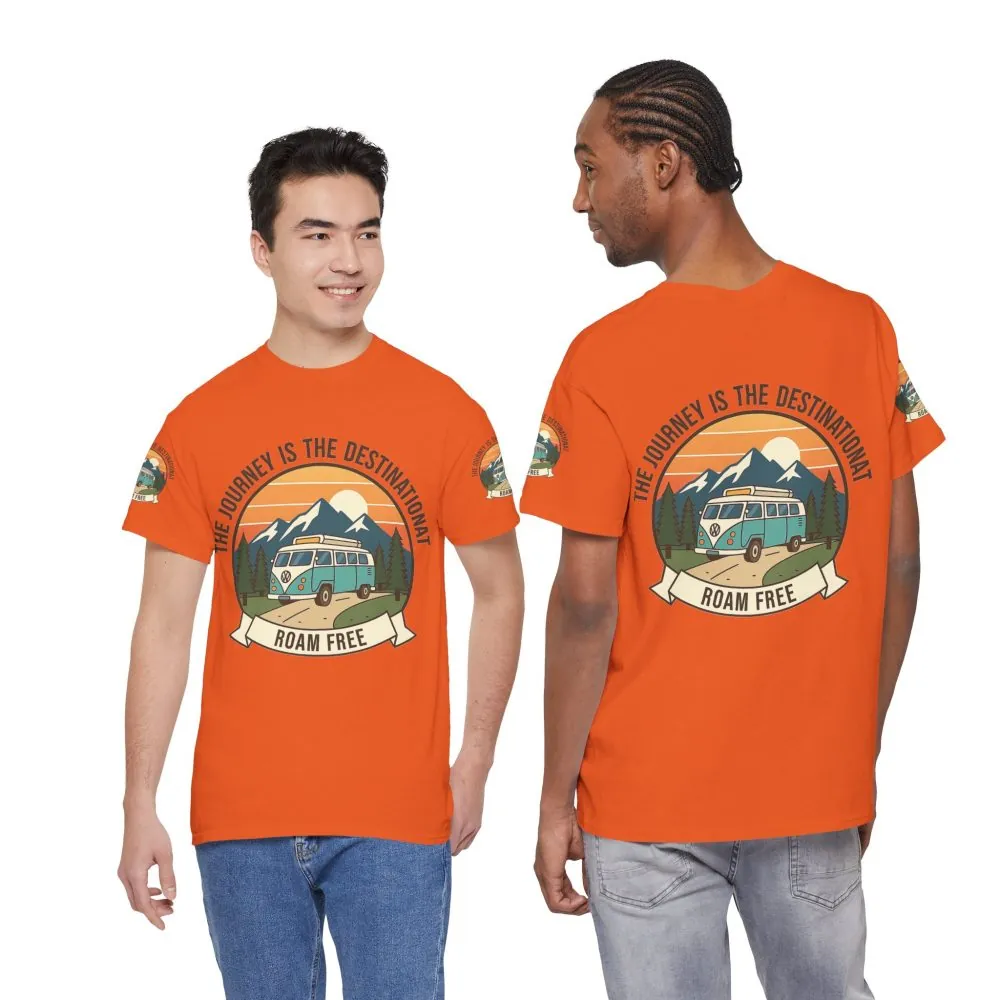 13284218340770405809_2048.jpeg Unisex Heavy Cotton Tee — "The Journey Is The Destination" Roam Free Travel Shirt