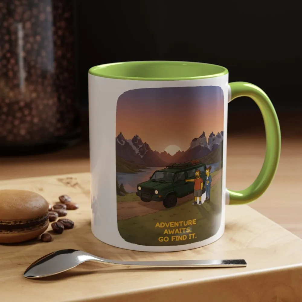 13291755506365391060_2048.jpeg Accent Coffee Mug (11, 15oz) — "Adventure Awaits-Go Find It" Design Sitcom-Line