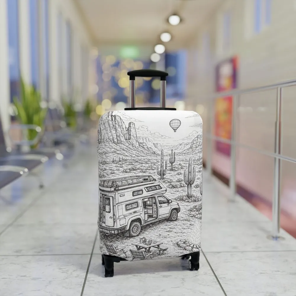 13293326216695694773_2048.jpeg Luggage Cover — Adventure Camper Sketch Travel Suitcase