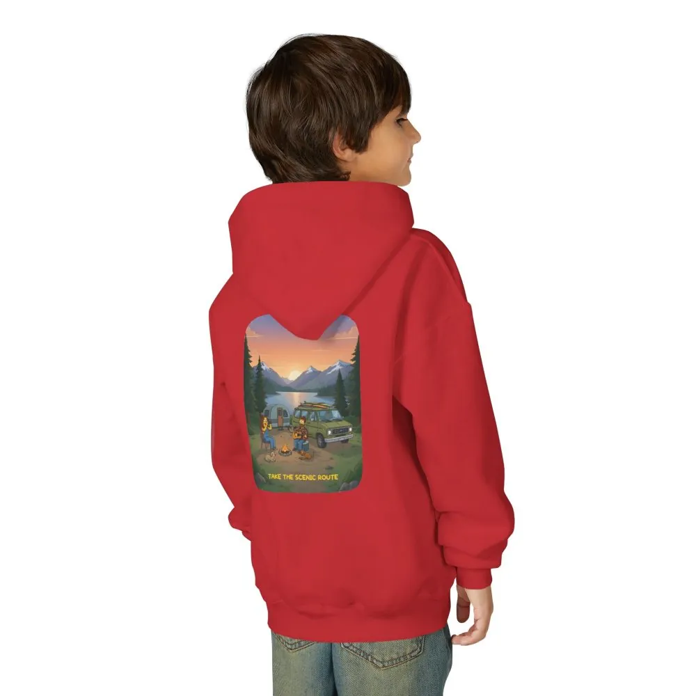 Youth Hoodie(Gildan) – "Take The Scenic Route" (Design Sitcom-Line)