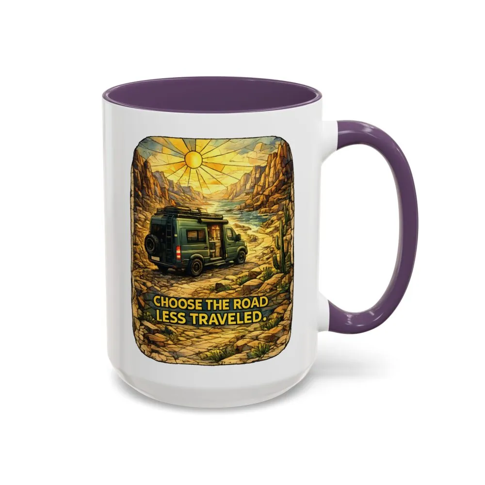 13294885627222449288_2048.jpeg Accent Coffee Mug (11, 15oz) — "Choose The Road Less Traveled" Design Cubic-Line
