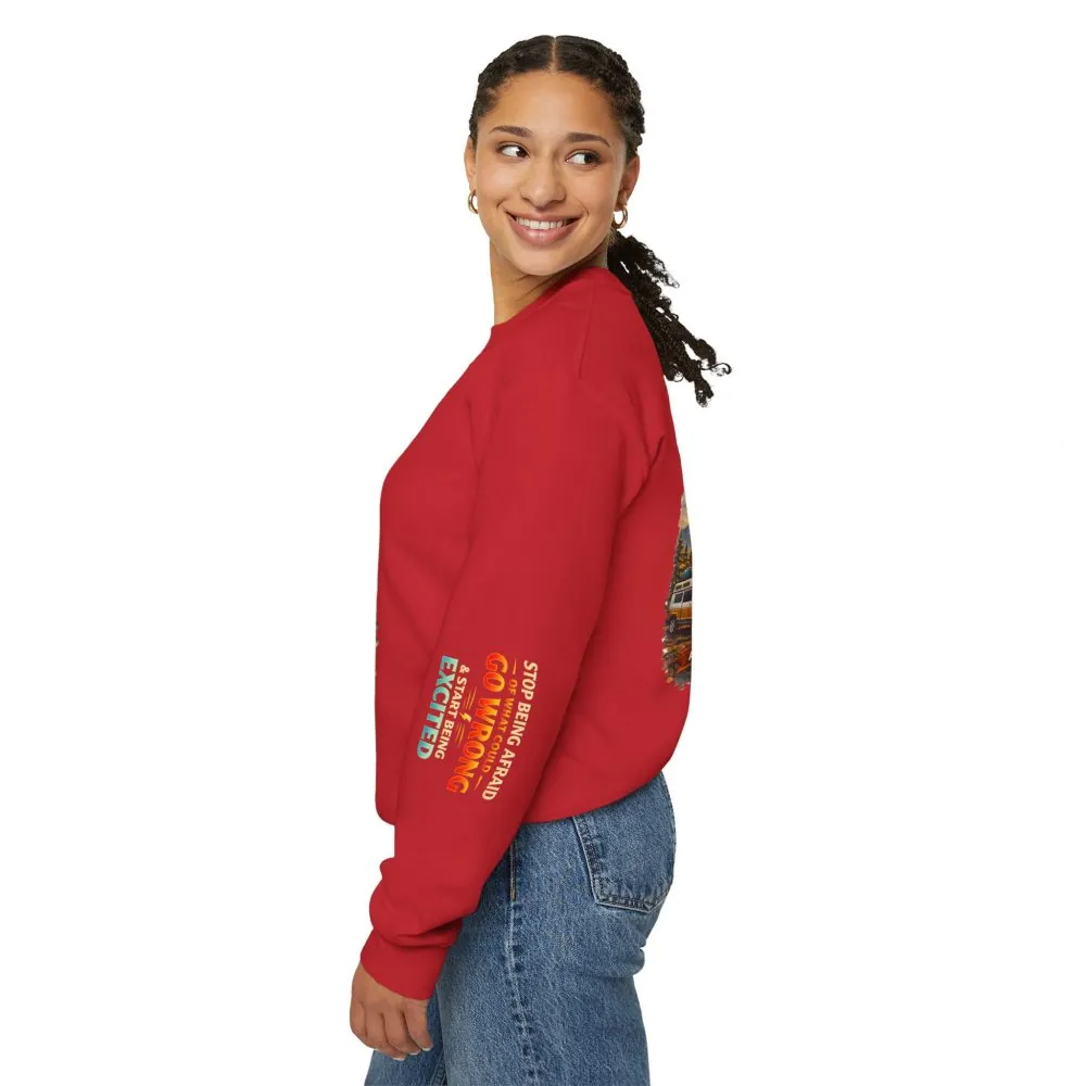Unisex Heavy Blend™ Crewneck Sweatshirt — "Stop Being Afraid Of What Could Go Wrong" Design Scenic-Line