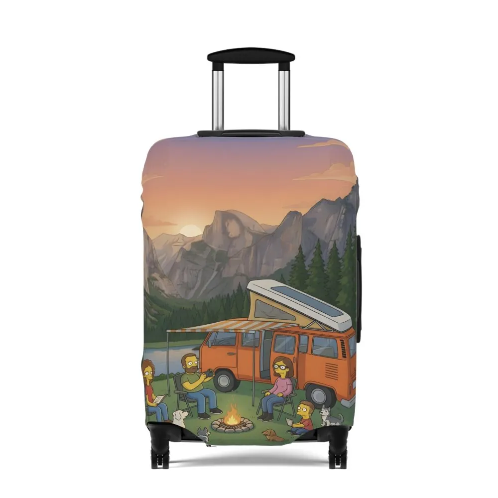 Luggage Cover — Adventure Camper Sketch Travel Suitcase(Design Sitcom-Line)
