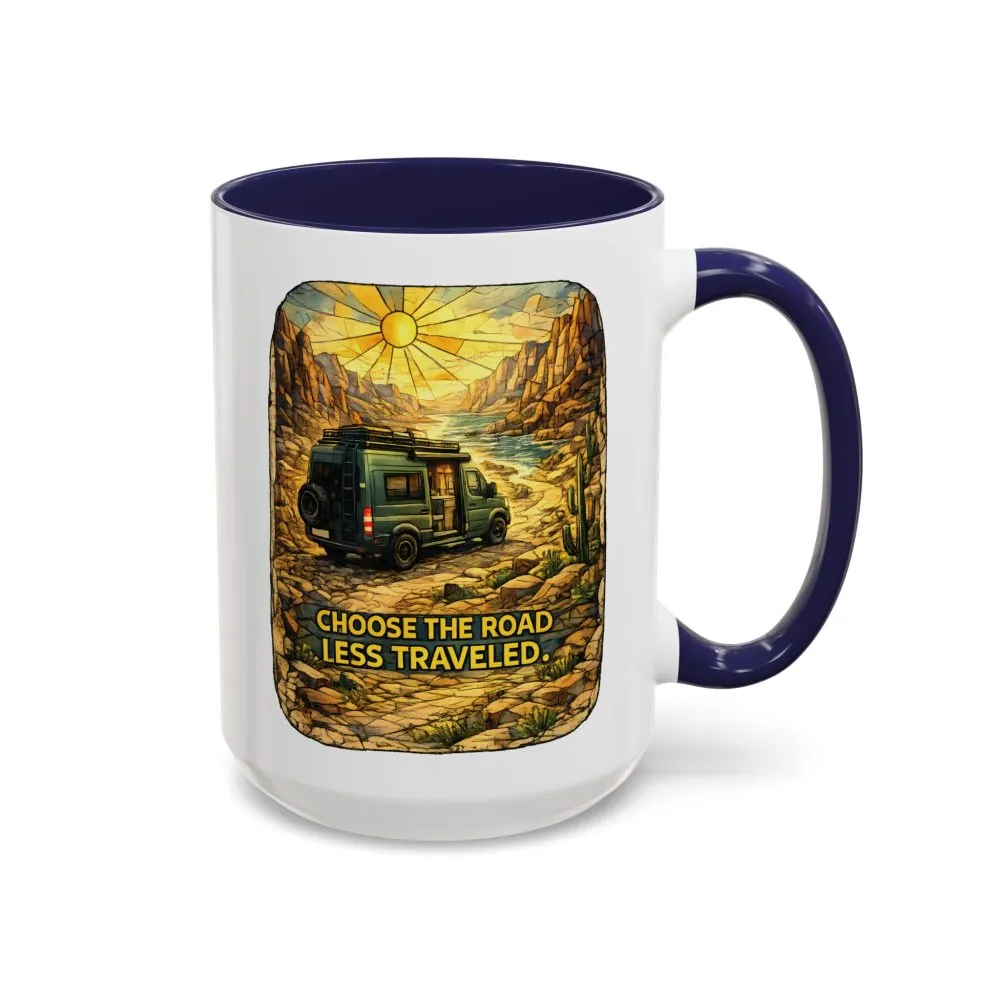 13324647860855123341_2048.jpeg Accent Coffee Mug (11, 15oz) — "Choose The Road Less Traveled" Design Cubic-Line