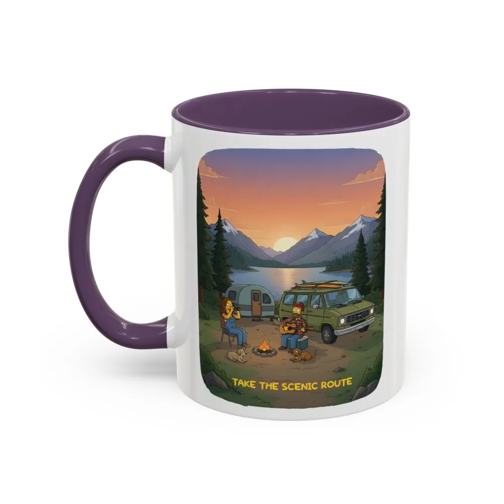 13329702022123361086_2048.jpeg Accent Coffee Mug (11, 15oz) — "Take The Scenic Route" Design Sitcom-Line