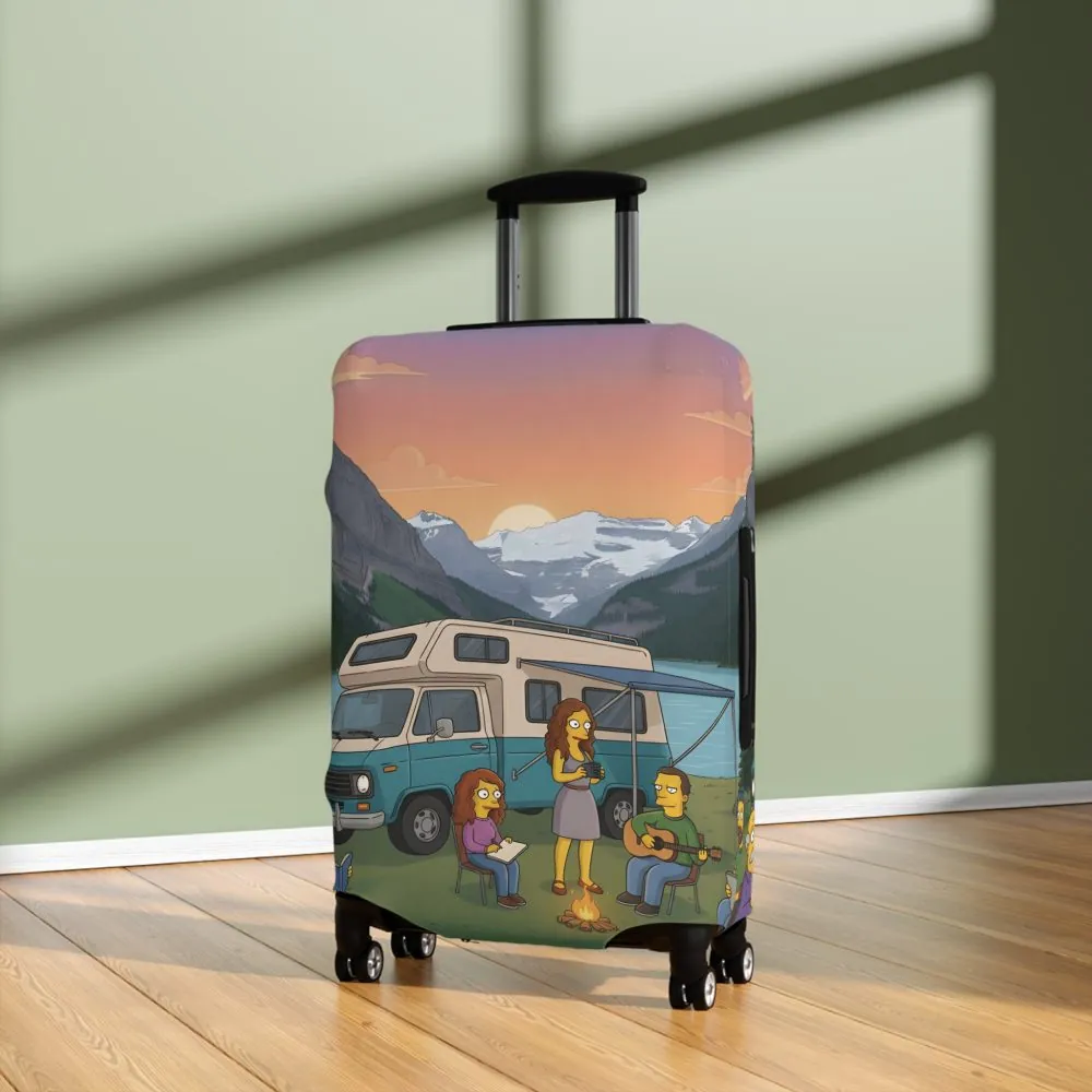 Luggage Cover — Adventure Camper Sketch Travel Suitcase(Design Sitcom-Line)