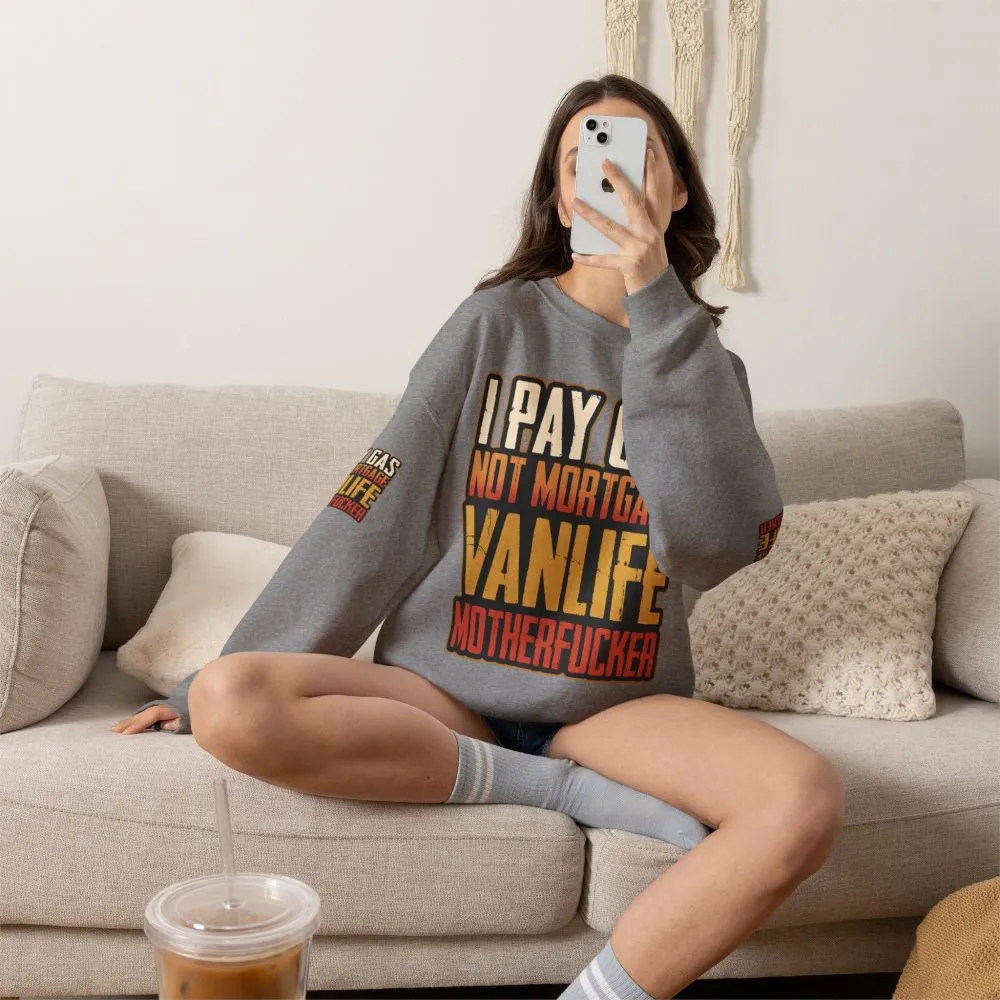 Unisex Heavy Blend™ Crewneck Sweatshirt — "I Pay Gas Not Mortgage" Design F**K-Line