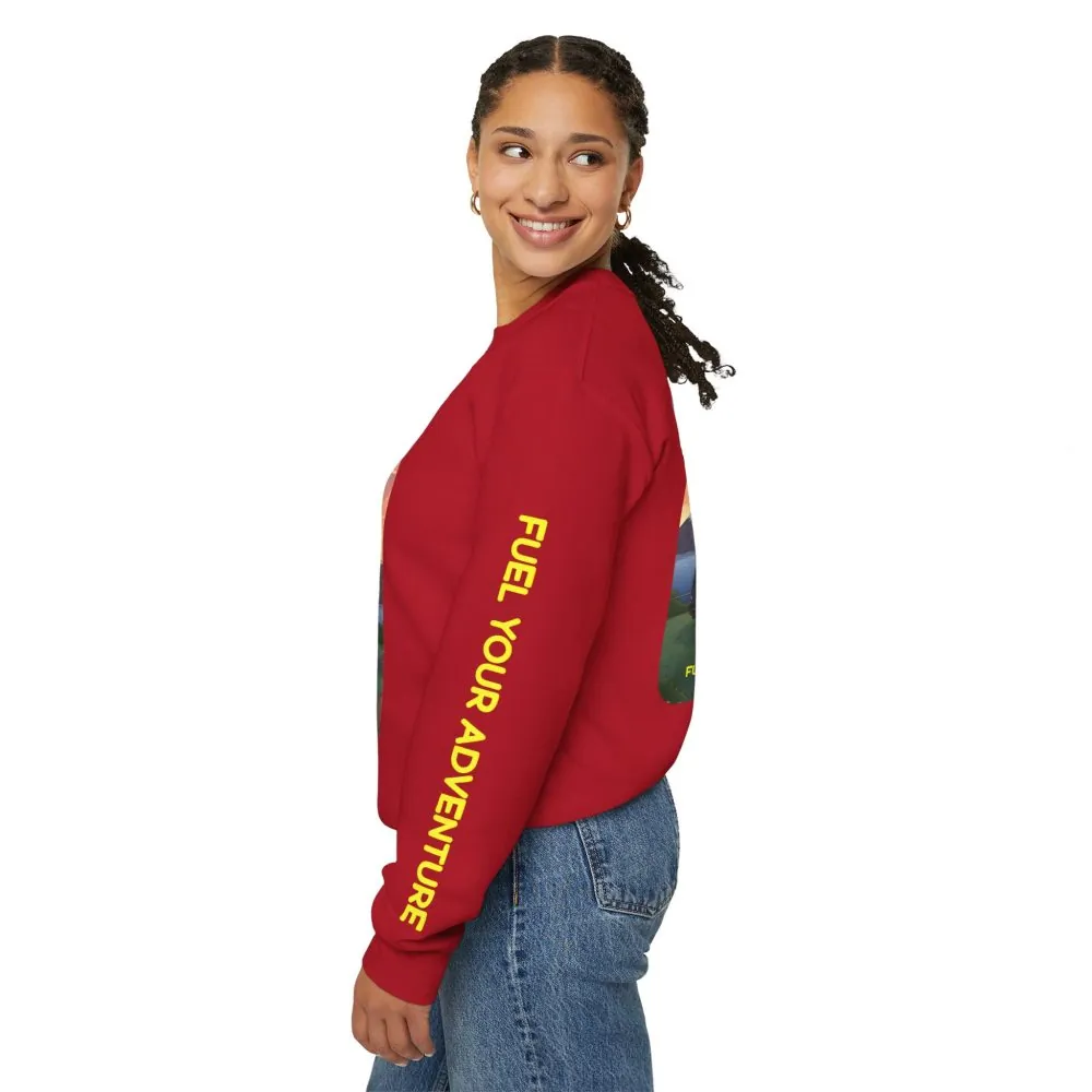 Unisex Heavy Blend™ Crewneck Sweatshirt — "Fuel Your Adventure" Design Sitcom-Line