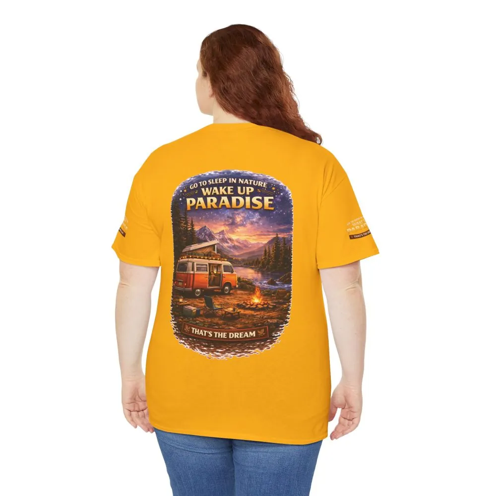 Unisex Heavy Cotton Tee — "Go Sleep In Nature" Design Scenic-Line