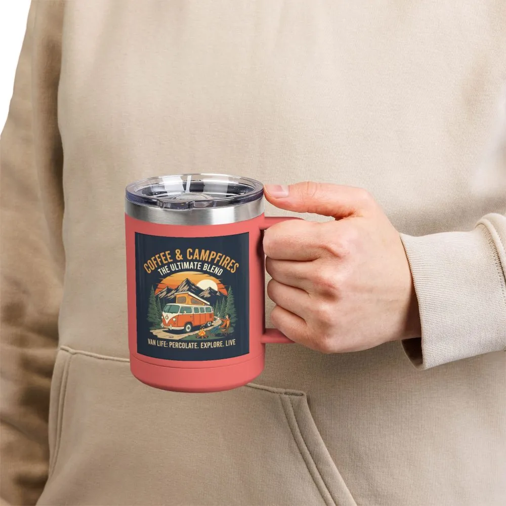 13384093302664258078_2048.jpeg Coffee Mug Tumbler, 15oz — “Coffee & Campfires: The Ultimate Blend”