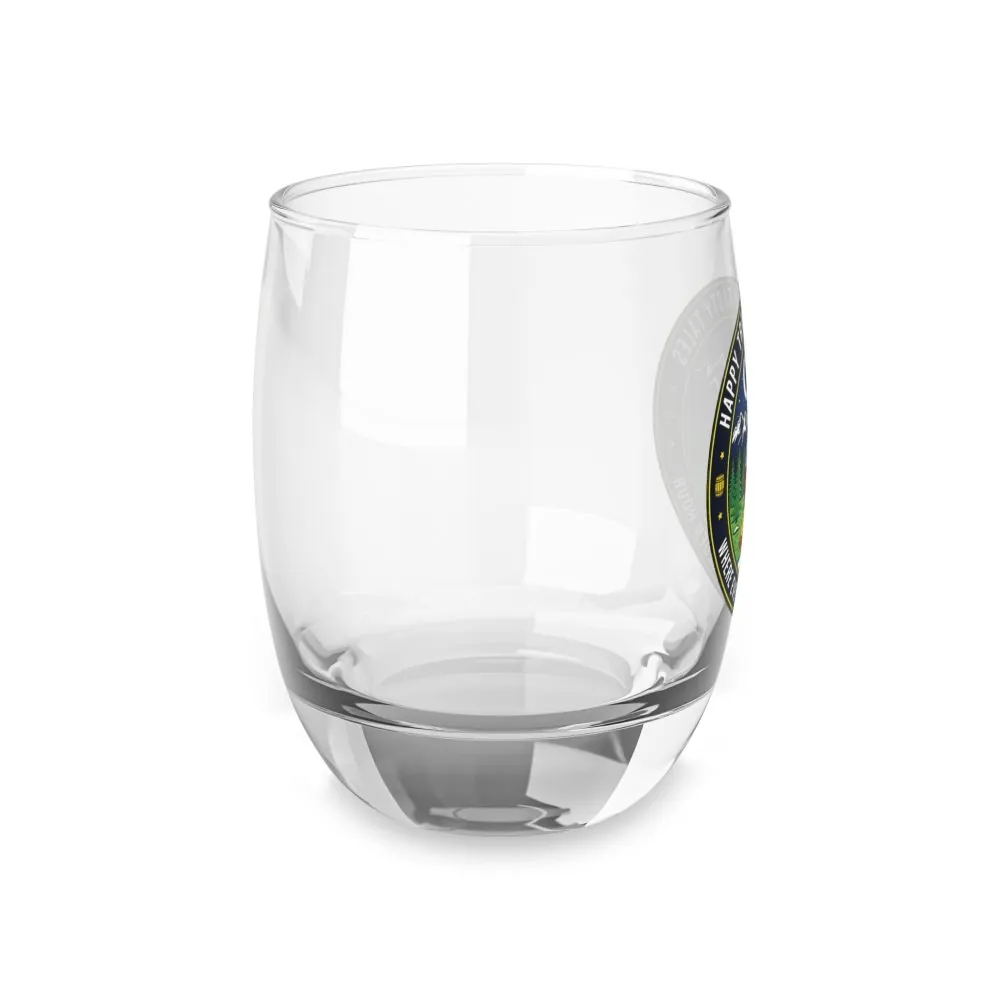 Whiskey Glass - 'Happy Trails & Tasty Tales' Camper Van Camping Whiskey Glass