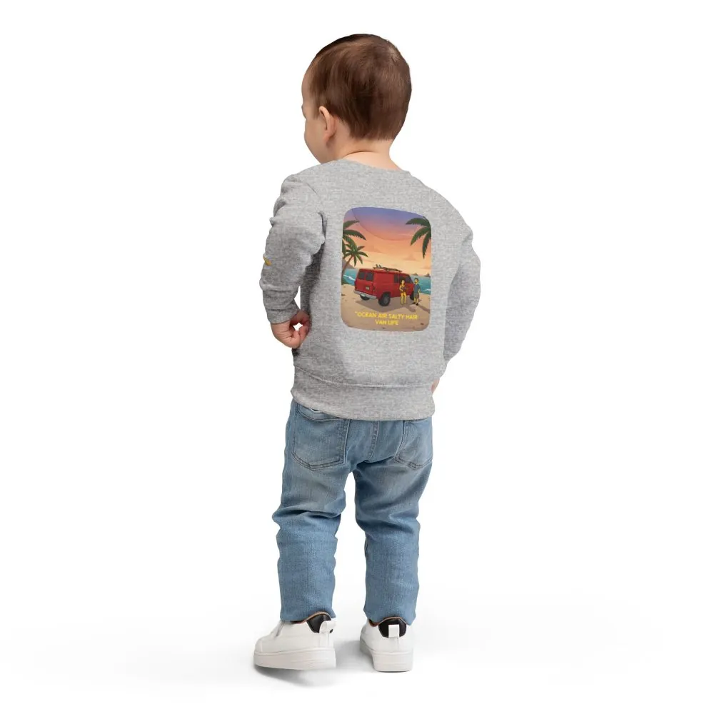 13398846276180693445_2048.jpeg Toddler Sweatshirt - "Ocean Air Salty Hair Van Life" (Design Sitcom-Line)
