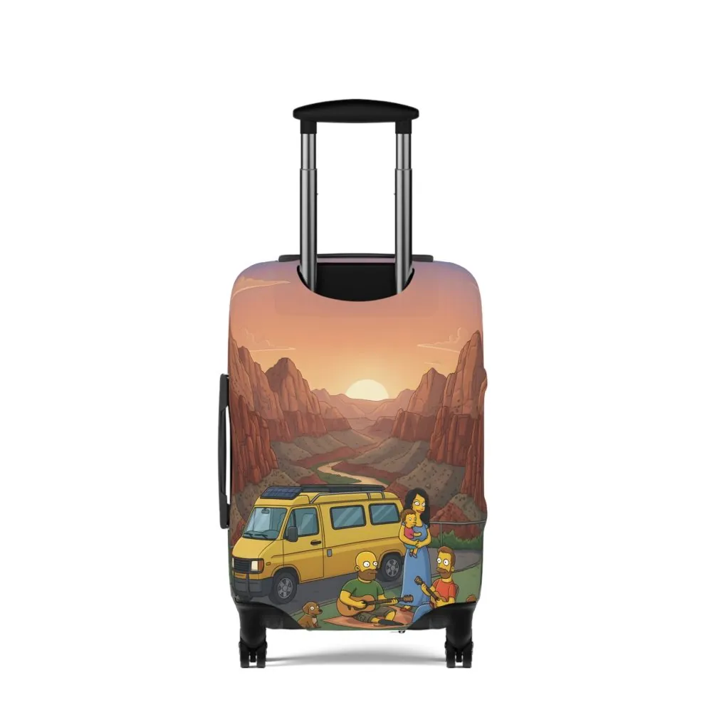 Luggage Cover — Adventure Camper Sketch Travel Suitcase(Design Sitcom-Line)