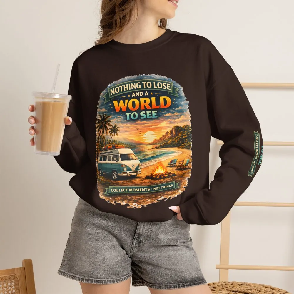 Unisex Heavy Blend™ Crewneck Sweatshirt — "Nothing To Lose" Design Scenic-Line