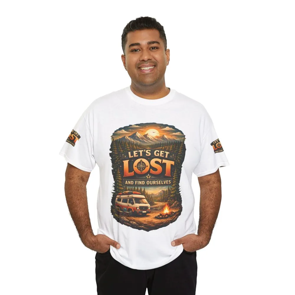 Unisex Heavy Cotton Tee — "Let´s Get Lost And Found Ourselfs" Design Scenic-Line