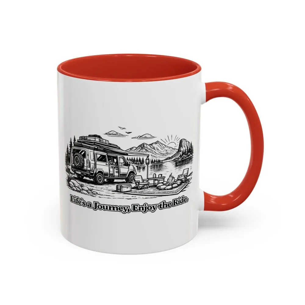 13450378680214658092_2048.jpeg Accent Coffee Mug (11, 15oz) — "Lifes A Journey,Enjoy The Ride" Design Minimal-Line