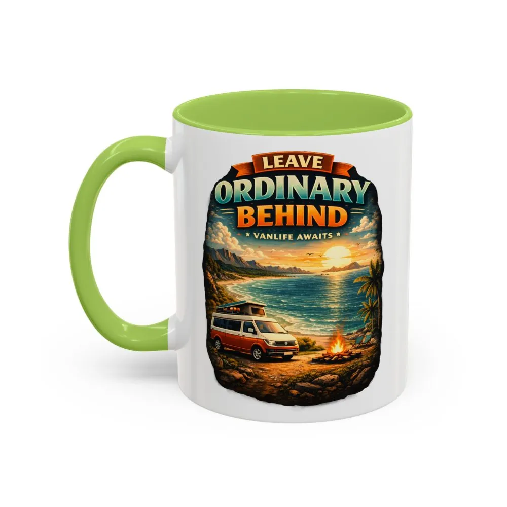 Accent Coffee Mug (11, 15oz) — "Leave Ordinary Behind" Design Scenic-Line