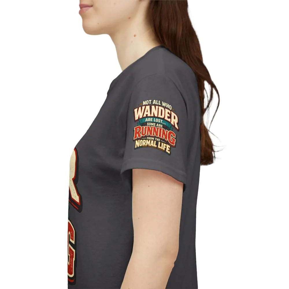 Unisex Heavy Cotton Tee — "Not All Who Wander Are Lost" Design F**K-Line