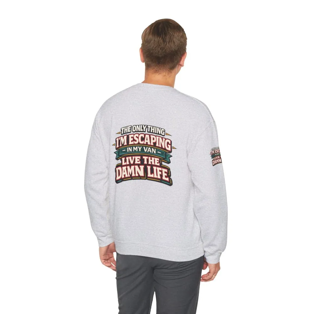 13472755396734534096_2048.jpeg Unisex Heavy Blend™ Crewneck Sweatshirt — "The Only Thing I´m Escaping" Design F**K-Line