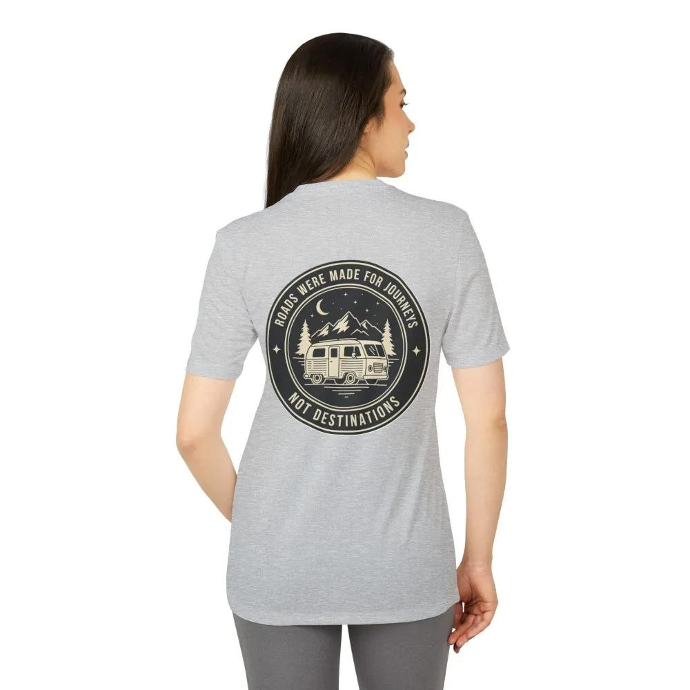 T-Shirt(Adidas) — 'ROAD WHERE MADE FOR JOURNEYS-NOT DESTINATIONS' (Only Back printed) Brand Adidas